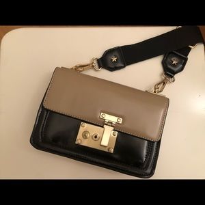 Zara Mini Crossbody Bag Black with Red Accent